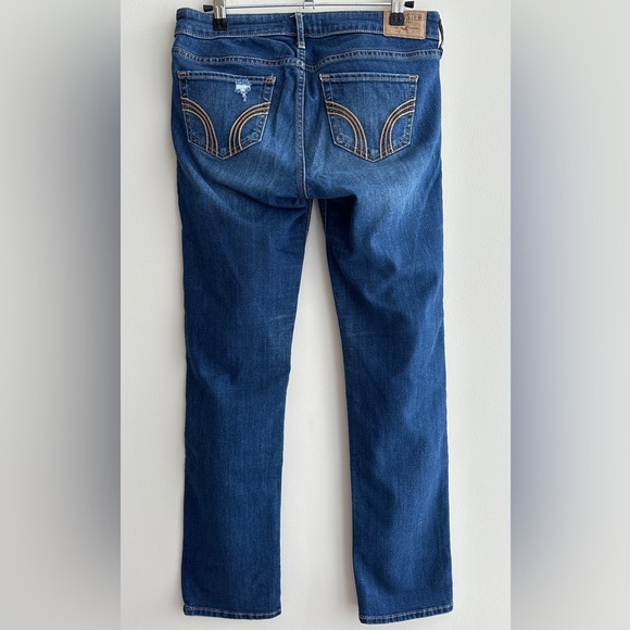 Hollister Women's Blue Distressed Straight Leg Jeans 5S (Short), W7 L30 - Picture 12 of 16